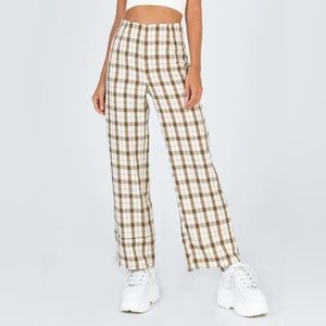 NWT Princess Polly Euros Pants Yellow Check